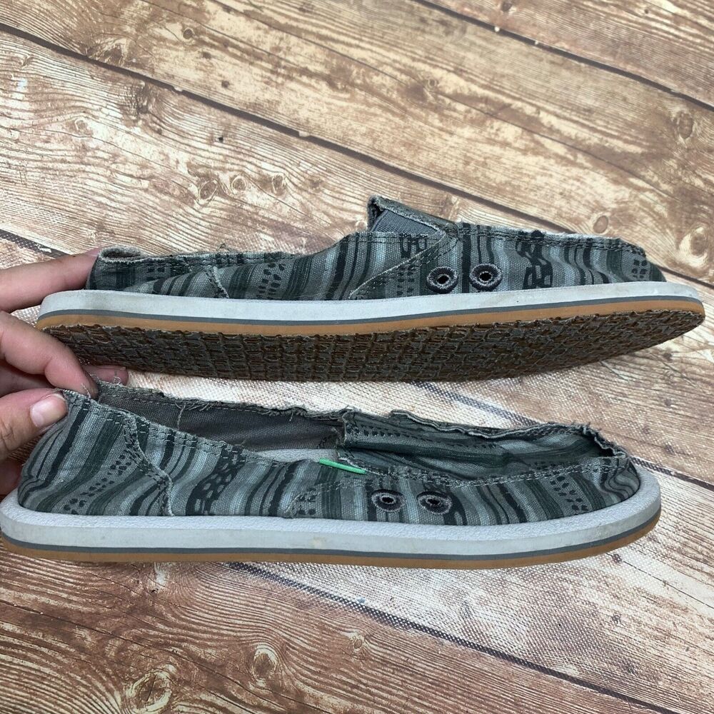 Sanuk‎ Shoes Womens 6 Casual Loafer Sneakers Flats Comfort Gray Fabric Slip On - Picture 2 of 13
